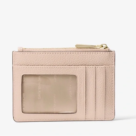 MICHAEL KORS Pink Leather Coin Purse, Card Holder Wristlet - Picture 2 of 12